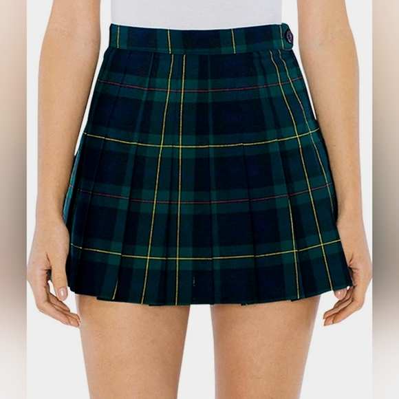 American Apparel Green Pleated Tennis Skirt Women's M - Picture 1 of 2